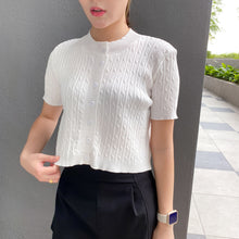 Load image into Gallery viewer, TWISTED KNIT SHORT-SLEEVED TOP

