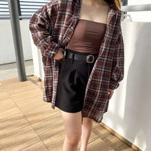 Load image into Gallery viewer, TWO-PIECE PLAID LONG-SLEEVED SHIRT DRESS

