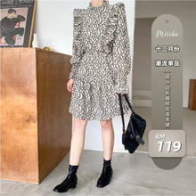 Load image into Gallery viewer, RUFFLE LONG SLEEVE FLORAL DRESS
