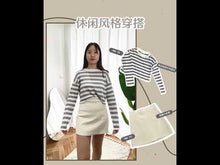 Load and play video in Gallery viewer, STRIPED SHORT KNIT PULLOVER
