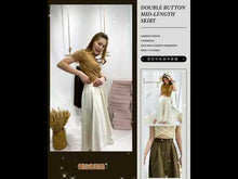 Load and play video in Gallery viewer, DOUBLE BUTTON MID-LENGTH SKIRT
